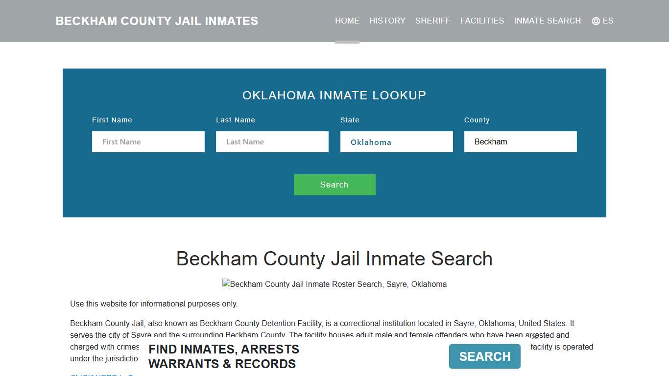 Beckham County Jail Inmate Roster Lookup, Sayre, OK