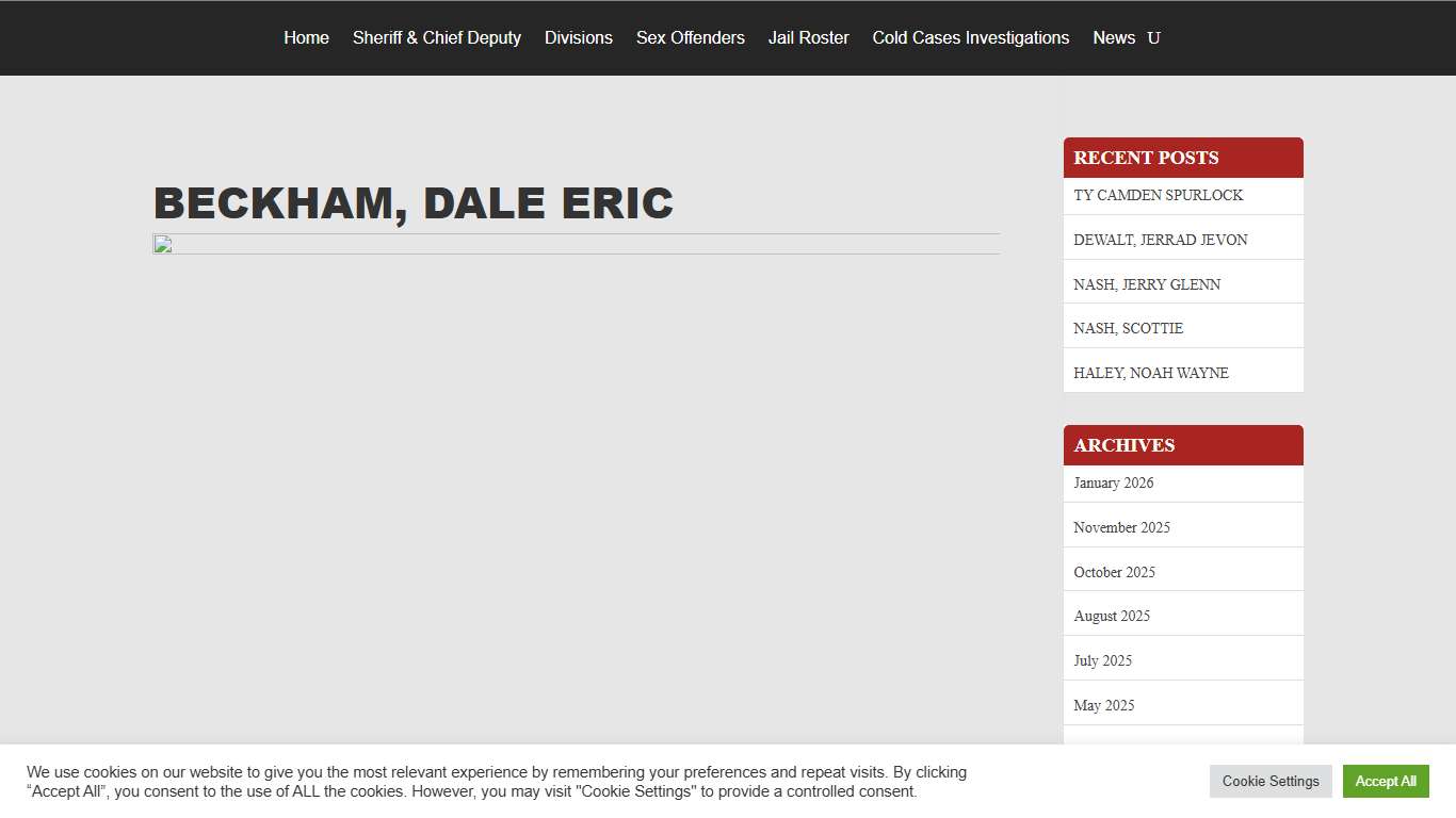 BECKHAM, DALE ERIC Shelby County Sheriff